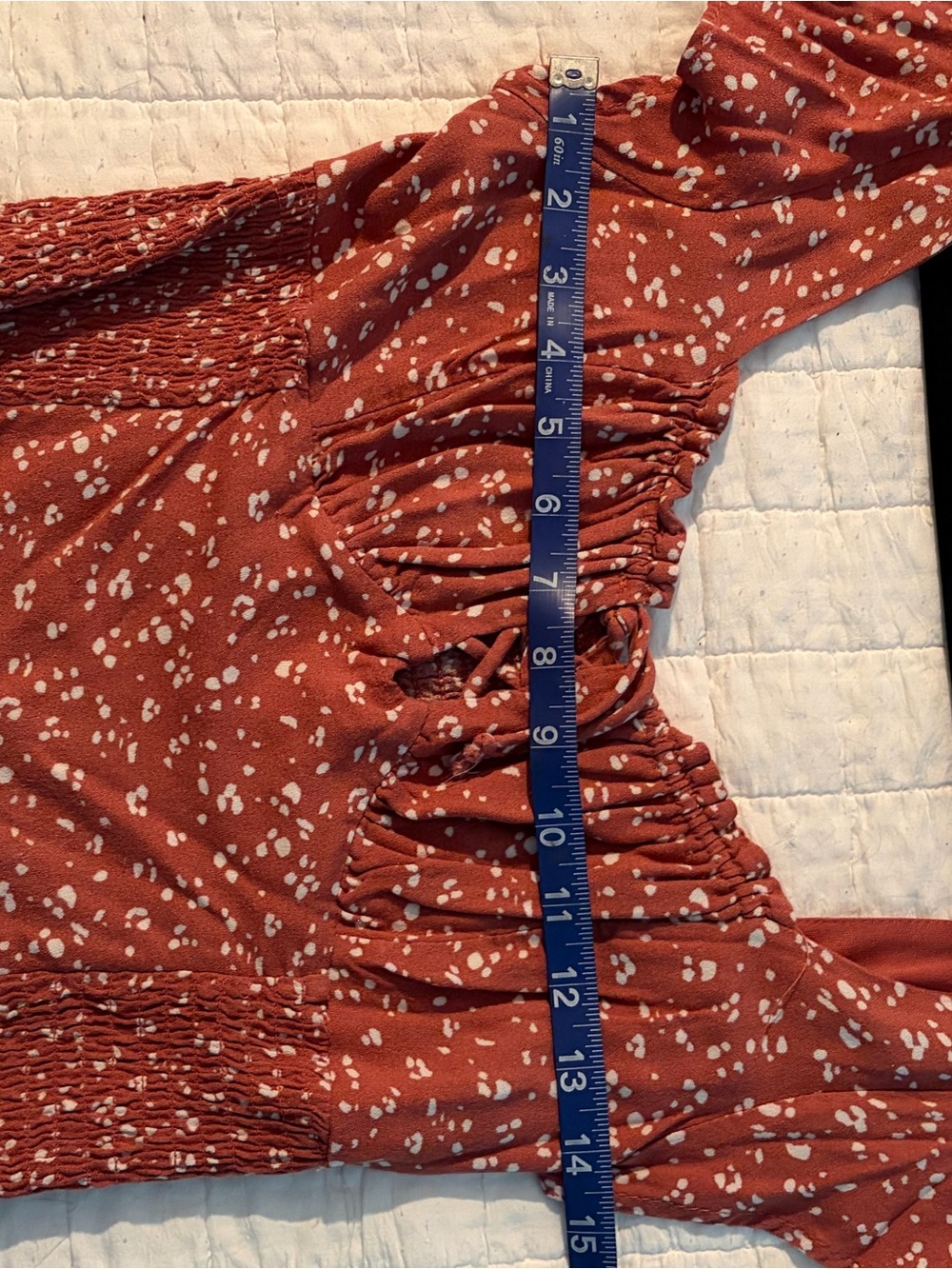 URBAN Romantics Rust Floral Smocked Square-Neck Puff Sleeve Top - Picture 6 of 7